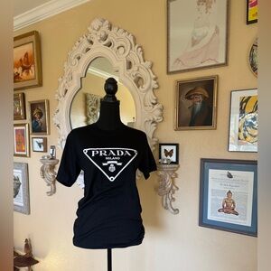 Black and white new Prada fragrance launch T-shirt❤️